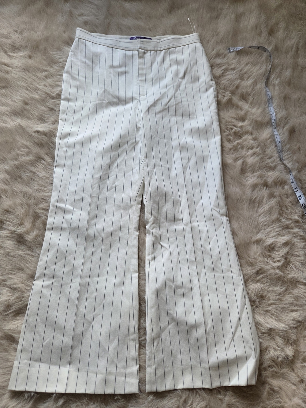 Ralph Lauren White Pinstripe Bootcut Trousers